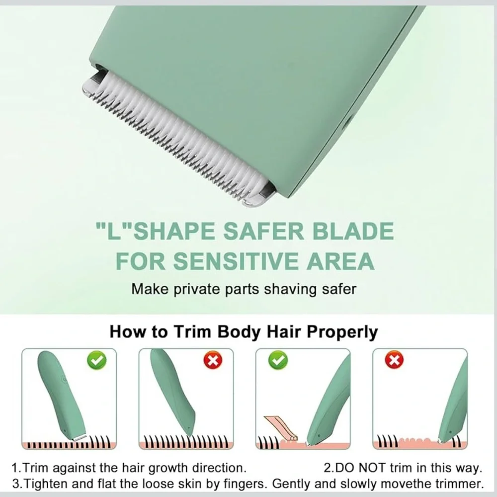 NEW! Hair Trimmer Electric Rechargeable Cordless Waterproof Attachments Green